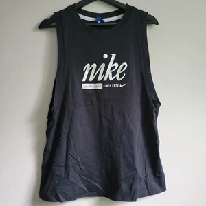 Nike Sportswear Black with Chrome Text Womens Size Medium Sleeveless Tank Top - Picture 1 of 7