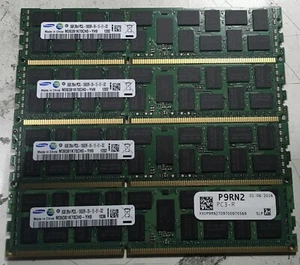 LOT OF 4 - SAMSUNG 8GB 2Rx4 PC3L-10600R ECC M393B1K70CH0-YH9 Server RAM - Picture 1 of 2