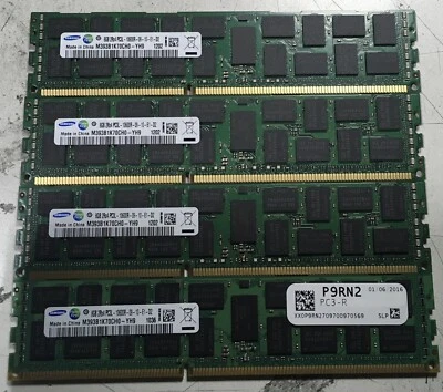 LOTE DE 4 - SAMSUNG 8GB 2Rx4 PC3L-10600R ECC M393B1K70CH0-YH9 RAM Servidor Foto 1 de 2