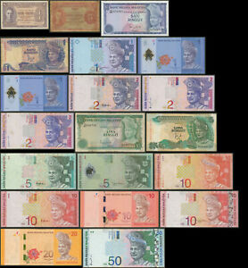 Malaysia: 20x different 1 Cent - 50 Ringgit 1941-2012