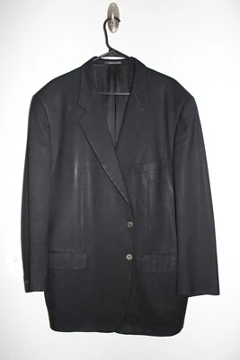 黑色 CORNELIANI 100% 羊毛运动外套 尺寸 48L 实心西装夹克 意大利制造 — 第 1/4 张图片