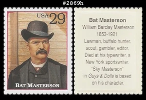 USA4 #2869h MNH Legends of the West - Bat Masterson - Imagen 1 de 1