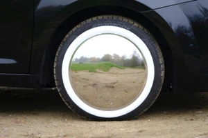 4x Moon Caps + Weißwandringe 14" Radkappen Oldtimer passend für Cadillac Ford - Bild 1 von 8