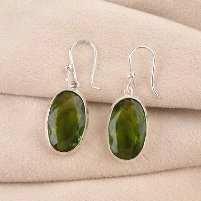 Peridot Gemstone Drop/Dangle Earrings 925 Sterling Silver Jewelry For Women - Image 1 of 4