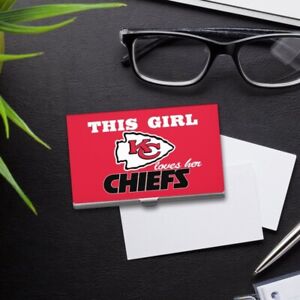 This Girl Loves Her Kansas City Chiefs Fan Business Card Case ID Credit Wallet
