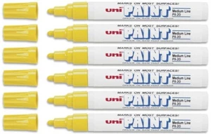 Uni-Paint 63605 PX-20 Oil-Based Permanent Marker, Medium Line, Yellow, 6-Pack - Picture 1 of 2