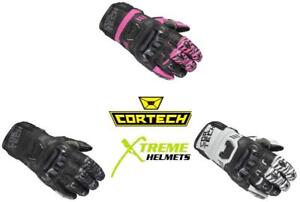 Cortech Revo Sport ST Womens Gloves Short Cuff Leather Pre-curved Fingers S-XL