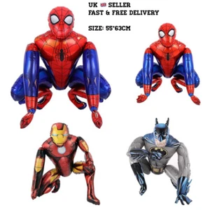 LARGE 3D BATMAN SPIDERMAN IRON MAN FOIL BALLOON BIRTHDAY PARTY MARVEL SELF STAND - Picture 1 of 8