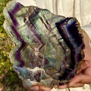 377G Rebanadas de fluorita de colores naturales pulidas/pulidas curación espiritual - Imagen 1 de 13