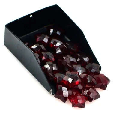 Red Garnet Loose Gemstone Star Faceted Briolette Beads 10 mm Beads For Jewelry - Image 1 of 4
