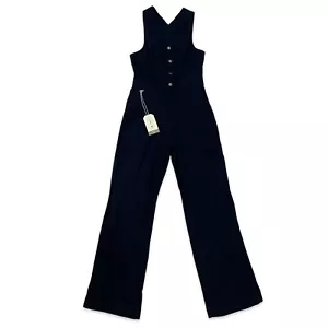 SUK WORKWEAR Black Roper Work Suit Size AUS 4 NWT - Fair trade Cotton Dungarees - Picture 1 of 15