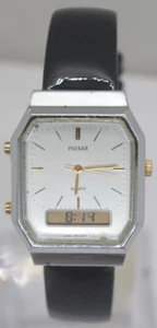 Vintage PULSAR Watch By Seiko Ana-Digi Octagon Wristwatch New Battery GUARANTEE - Picture 1 of 8