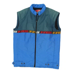 Daniese Herren blau Nylon gesteppte Weste | Vintage ärmellose Motorradjacke Vintage - Bild 1 von 4