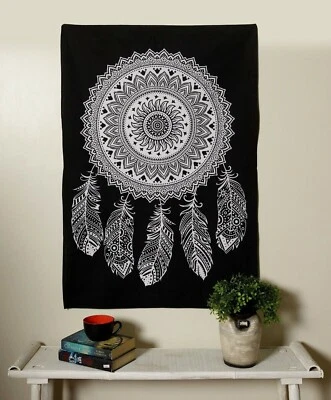 Póster decorativo para colgar en la pared hippie tapiz de algodón mandala atrapasueños boho Foto 1 de 2