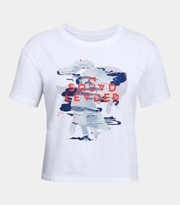 UNDER ARMOUR Girls Tee Squad Leader White SZ YMD SZ YLG NWT $20.00 - Picture 1 of 4
