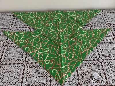 Set of Two Christmas Candy Cane Dog Bandanas MEDIUM LARGE Tie On Scarf Brand New - Image 1 of 3