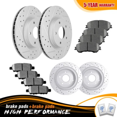 前后钻转子和刹车片套装适用于 2014 2015 2016 年 2016 年日产 Rogue — 第 1/4 张图片