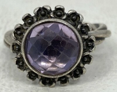 Authentic Pandora Wandas Garden Amethyst Ring Size 6.5 S925 ALE Sterling Silver - Image 1 of 4