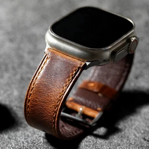 Vintage Genuine Leather Watch Strap For Apple Watch Band Ultra 10 9 8 45/46/49mm - Picture 1 of 13