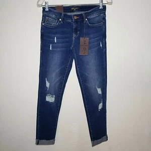 Neu Dear John Damengröße 24 kurz geschnitten distressed blau Jeans UVP $ 72 (B5) - Bild 1 von 12