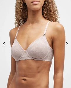 NWT Natori 32DDD Bliss Allure Contour Lace Underwire Bra 724303 Rose Beige - Picture 1 of 6