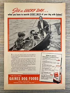 Gaines Mahlzeit Krunchon Hundefutter Angeln Sherburne New York 1946 Vintage Print Ad - Bild 1 von 1