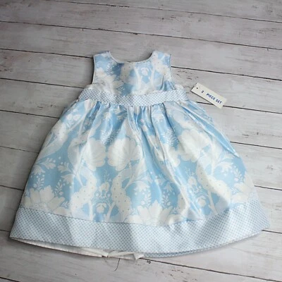 Vestido Cherokee Vintage Bebé Niña Talla 18 Meses Verano Azul Blanco Floral Foto 1 de 4
