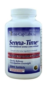 Senna-Time Generic for Senokot Natural Vegetable Laxative 8.6 Mg 1000 Tablets - Picture 1 of 3