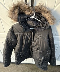 Columbia Jacket Womens 2XL Black Puffer Hoodie Quilted Ski Removable Faux Fur - Picture 1 of 14