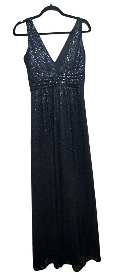 Vestido formal de lentejuelas azul marino hasta el suelo Amsale London para mujer talla 6 Foto 1 de 3