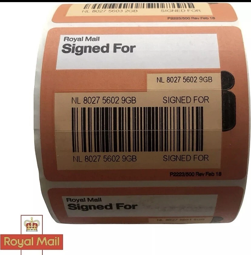 ROYAL MAIL ROYALMAIL SIGNED FOR OFFICIAL LABELS 500 BRAND NEW