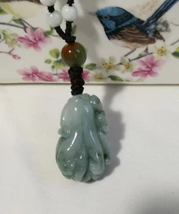 Certified Grade A green Jadeite jade hand carved Buddha hand S40X22X8mm - Bild 1 von 8