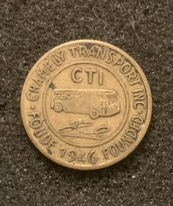 Transit Token Chamely Transport Inc. CTI Fonde 1946 Founded Brass Token Chambly - Picture 1 of 3