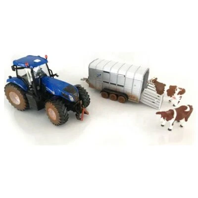 Siku New Holland Tractor & Ifor Williams Trailer - Diecast Scale 1:32 - 8607 - Image 1 of 3