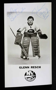 Chico Glenn Resch signed Autogramm Foto Brief Rückseite 1974 Playoff Islanders - Bild 1 von 2