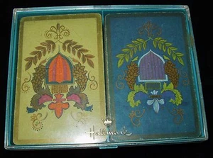Vintage Double Deck ARRCO Playing Cards Bridge HALLMARK w/ Hard Plastic Case - Picture 1 of 7