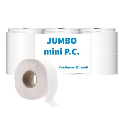 Carta Igienica Mini Jumbo Distributore Dispenser 12 Rotoli Grandi Doppio Velo - Immagine 1 di 3