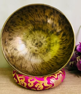 Ciotola da canto occhio di tigre 10 pollici - ciotole tibetane fatte a mano: guarigione, meditazione yoga - Foto 1 di 4