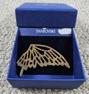 Swarovski Crystal Gold Tone 2 3/4" Butterfly Wing Pin Brooch in Box - Picture 1 of 4