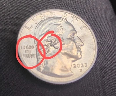 2023 D Quarter Error Coin Mint “IN COD WE TRUST”  2023 US Currency error  - Image 1 of 3