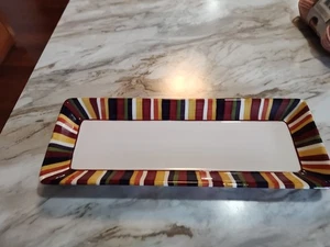 Pampered Chef Simple Additions Multi Stripes 16"x6" Condiment Serving Tray - Picture 1 of 5