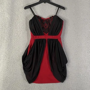 Reggiseno vintage Solar USA top donna XL rosso Y2K babydoll stravagante fata strega - Foto 1 di 10