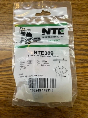 NTE389 Transistor NPN Horizontal Output, - Image 1 of 2