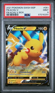 PSA 9 Pokemon Pikachu V #SWSH061 Black Star Promo 2021 Caja Como Nueva Lindo Regalo Calificado - Imagen 1 de 2