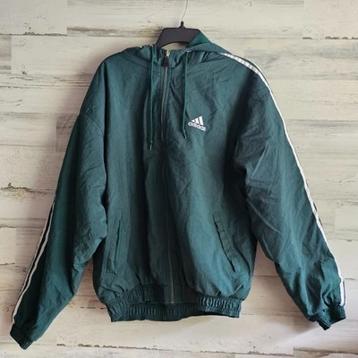 Винтажный 90-х ADIDAS зеленый Jefferson футбол мужчин нейлона молнии куртка средний - Изображение 1 из 3