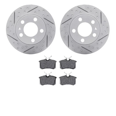 For Volkswagen Polo 05-14 Drilled & Slotted Rear Brake Kit w Optimum Pads - Изображение 1 из 2