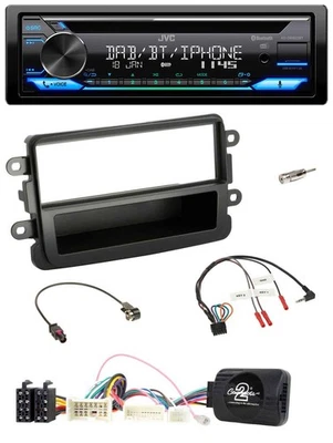 JVC Bluetooth Lenkrad USB DAB CD Autoradio für Dacia ab 2012 schwarz - Bild 1 von 4
