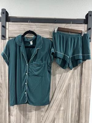 Eberjey Gisele Tencel Modal Relaxed Short Pajama Set Pine Size Large - Image 1 of 4