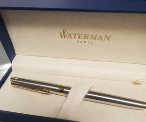 Waterman Hemisphere Edelstahl & Goldrand feine Feder Füllfederhalter S0920310 - Bild 1 von 5