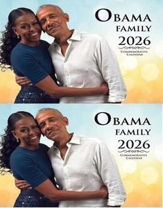 Obama Family 2026 - Doppelpack Vollfarbiger Hochglanz Kalender - Geschenkset - Bild 1 von 9